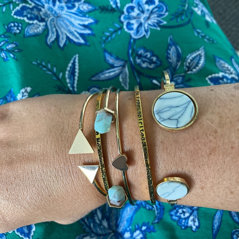 New! Set Of 6 Stackable Cuff & Bangle Bracelets - image 3